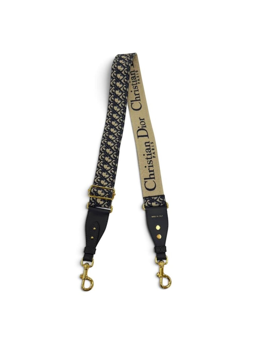 Dior S ZQ Oblique Embroidery Shoulder Strap Canvas Leather
